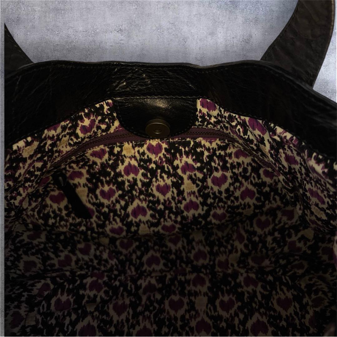 ANNA SUI アナスイ　本革レザー　フリンジ　スタッズ　蝶　ブラック　y2k