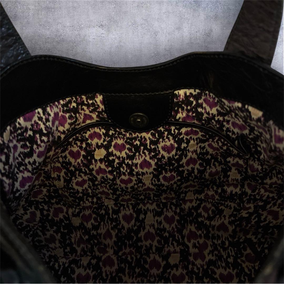 ANNA SUI アナスイ　本革レザー　フリンジ　スタッズ　蝶　ブラック　y2k