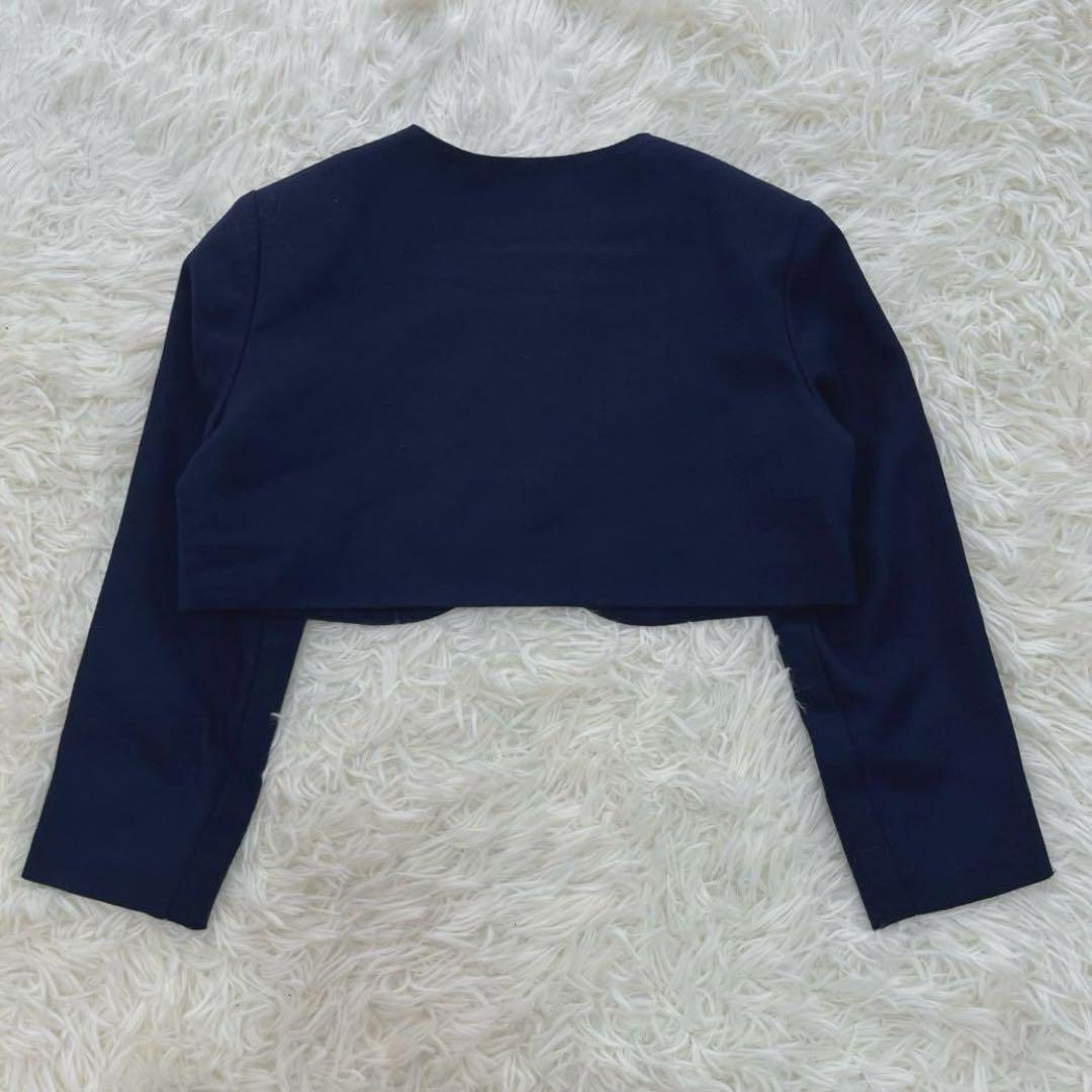 美品✨ファミリア　110 フォーマルアンサンブルスーツ　ネイビー　白襟ワンピース