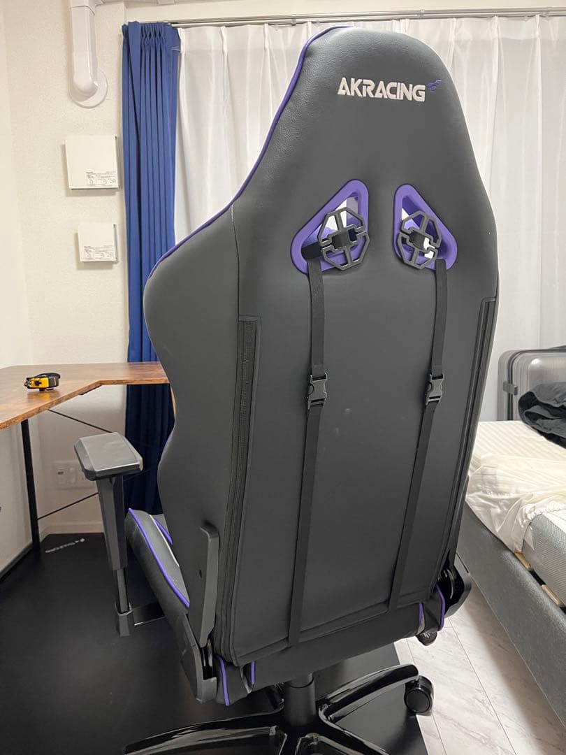 AKRACING 游戏椅 紫色 高耐用 PU 皮革 180 度倾斜家用