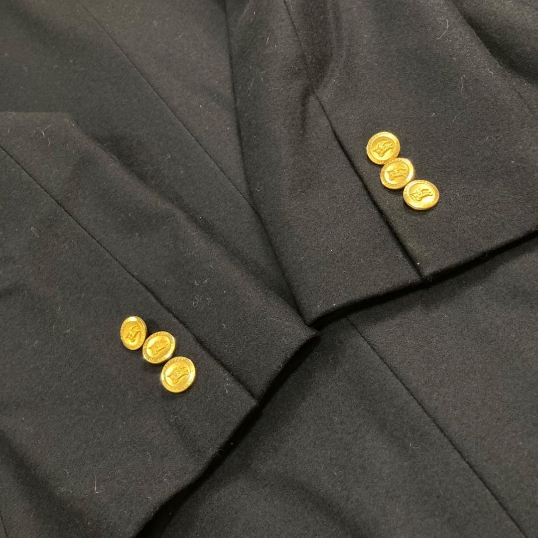 17534✨バーバリー ヴィンテージ 金ボタン エンブレム 紺ブレ ウール 9