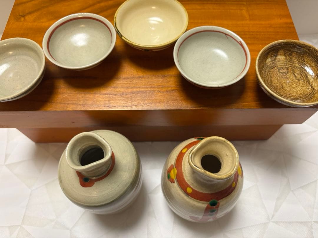 京焼　国領寿人 作　酒器セット　徳利2個　お猪口５個　作家さん　清水焼