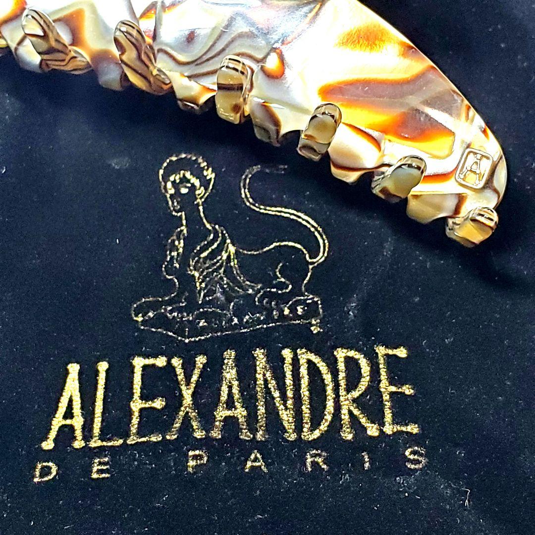 【極美品】アレクサンドルドゥパリ オニキスヘアクリップh013