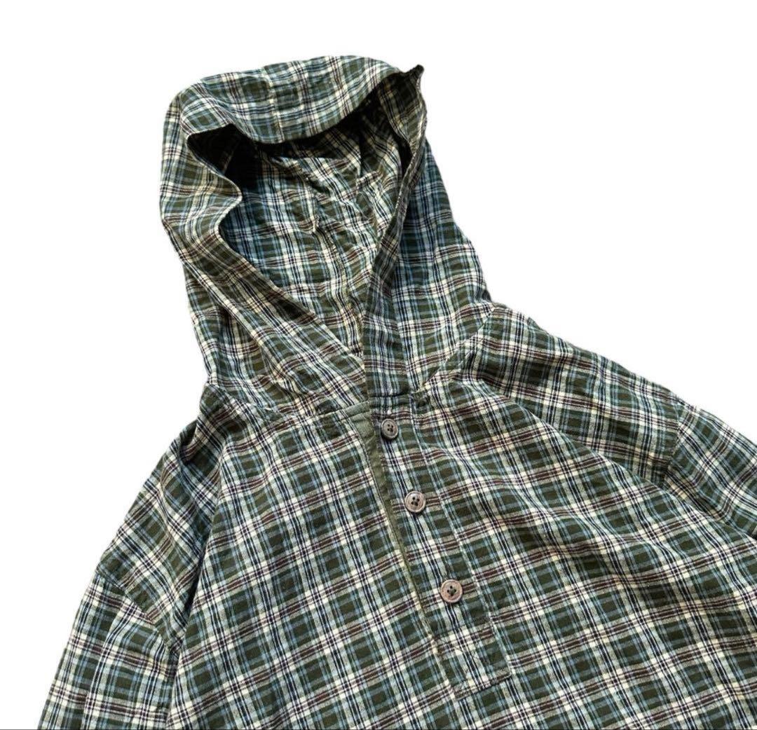 90-00s エルエルビーン コットン アノラック チェック柄 キッズ Mサイズ