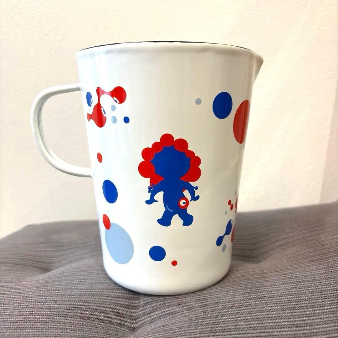 新品未使用 関西万博　ミャクミャク　ホーローメジャーカップ　水玉　Lサイズ