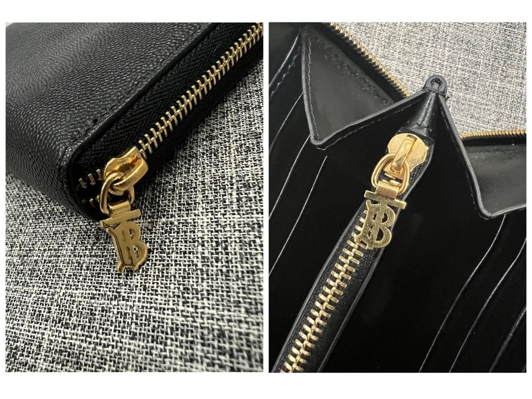 バーバリー BURBERRY エルモア TBロゴ 長財布 ブラック