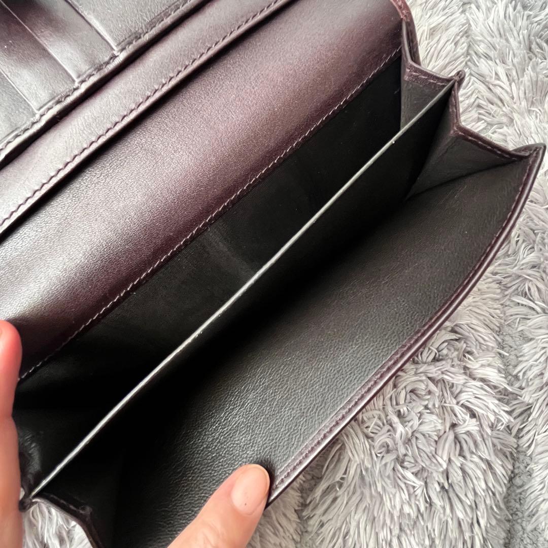 極美品✨GUCCI シマ　ダークブラウン　プリンシー　レザー　シルバーロゴ