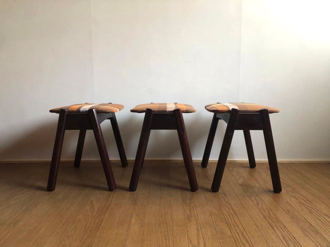ヴィンテージ WINDS太平 スタッキングスツール3脚セット 飛騨家具 北欧
