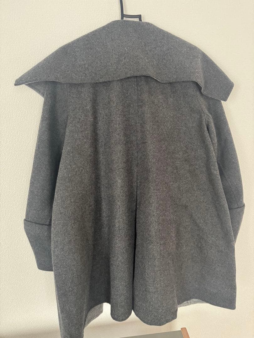 エンフォルド　Aライン　ケープ　コート　グレー　ケープコート　36 襟付き　襟