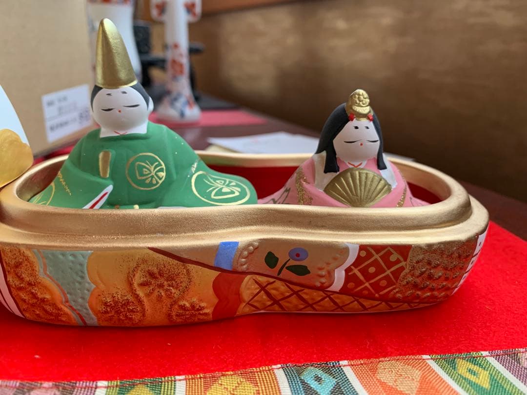 須はら飾り 須原陶磁工房 犬筥 雛祭り 雛人形 平安雛 昭峰作 訳有り 新品