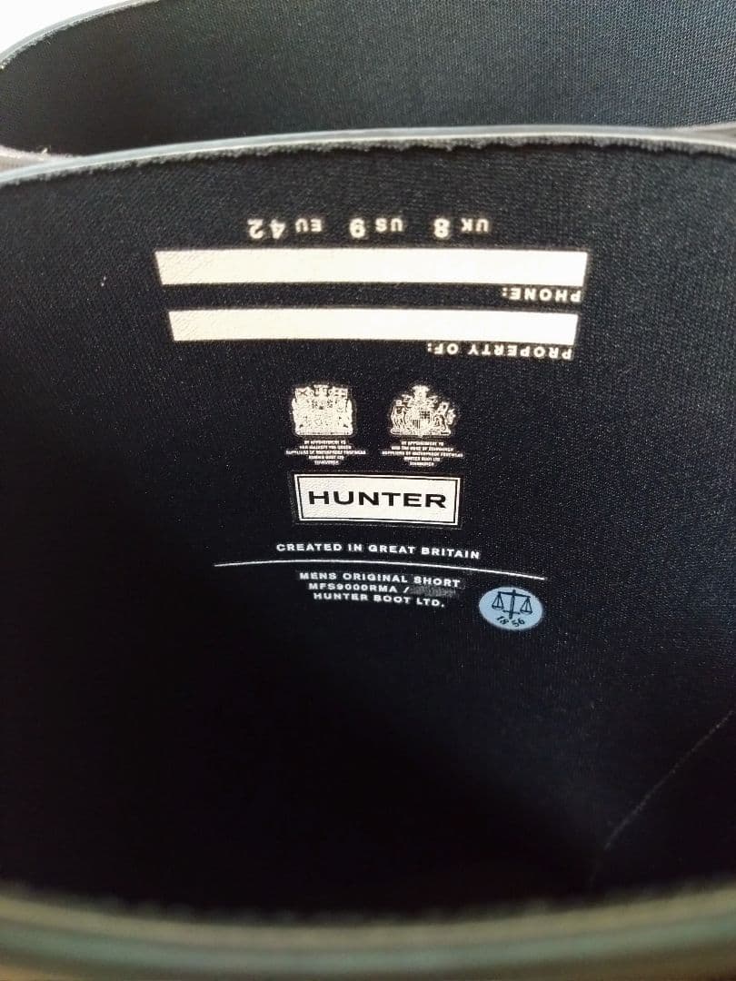 ハンター HUNTER オリジナルショート　レインブーツ　MFS9000RMA