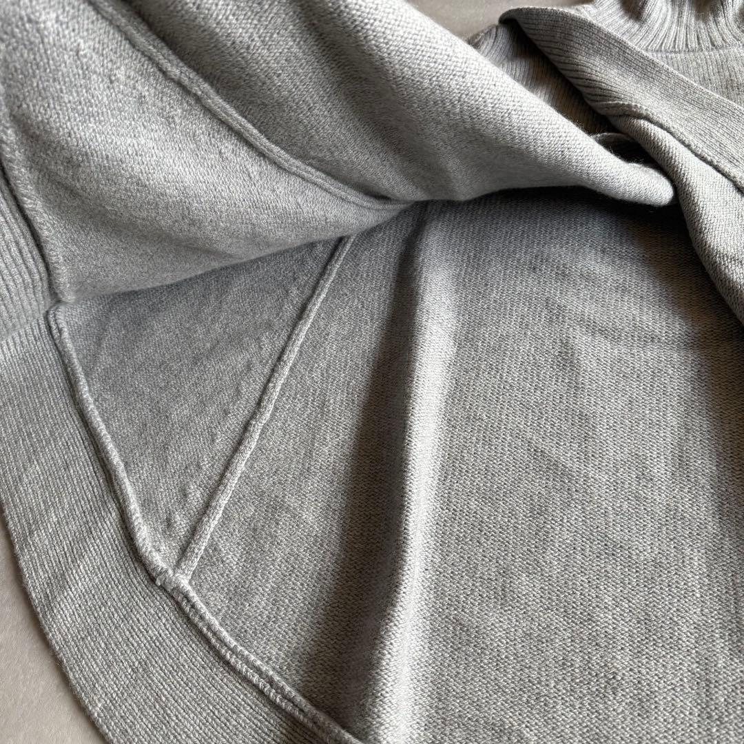 【美品✨】HYKE ニットポンチョ　厚手　アウター　タートルネック　グレー