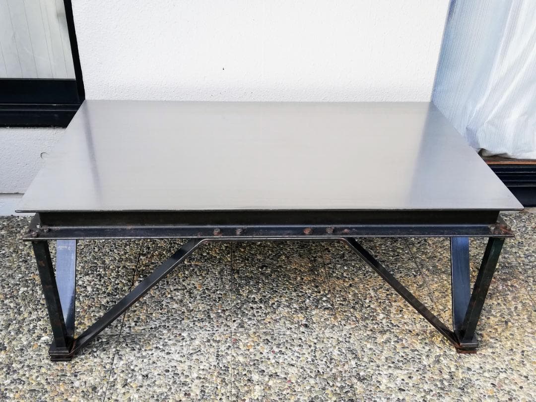 希少 カスタムメイド◆全て鉄のローテーブル インダストリアル ワークテーブル