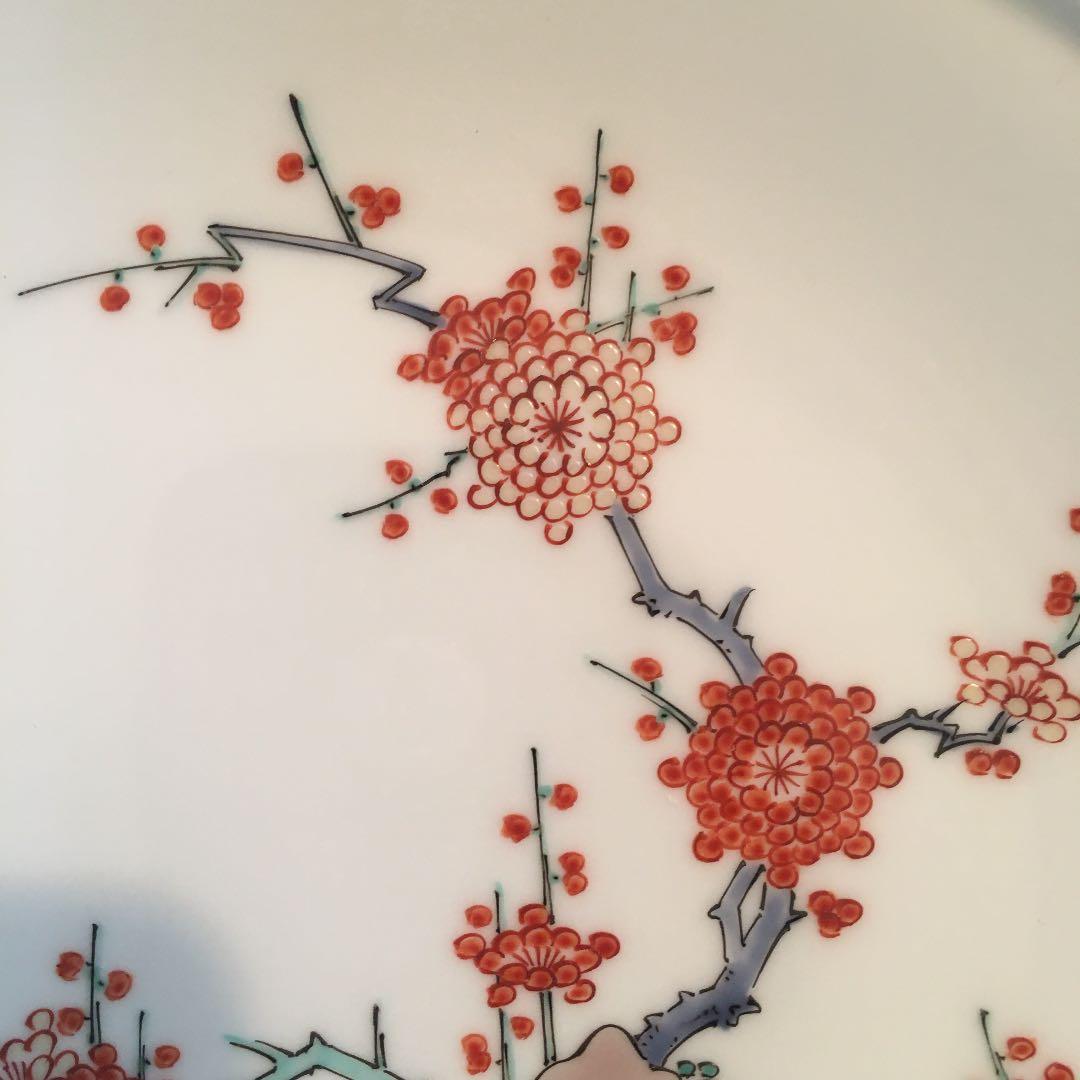 十四代 酒井田柿右衛門 錦梅鳥文額皿 共箱