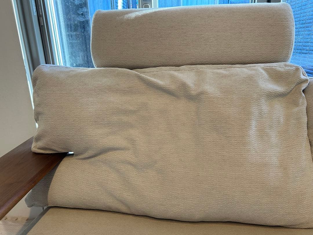 梱包発送頼める便　柏木工CIVIL　ソファ三人掛け　ヘッドクッション付き