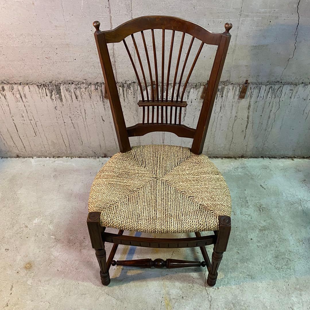 ②西洋　アンティーク　ヴィンテージ　カントリー　ペーパーコード　チェア
