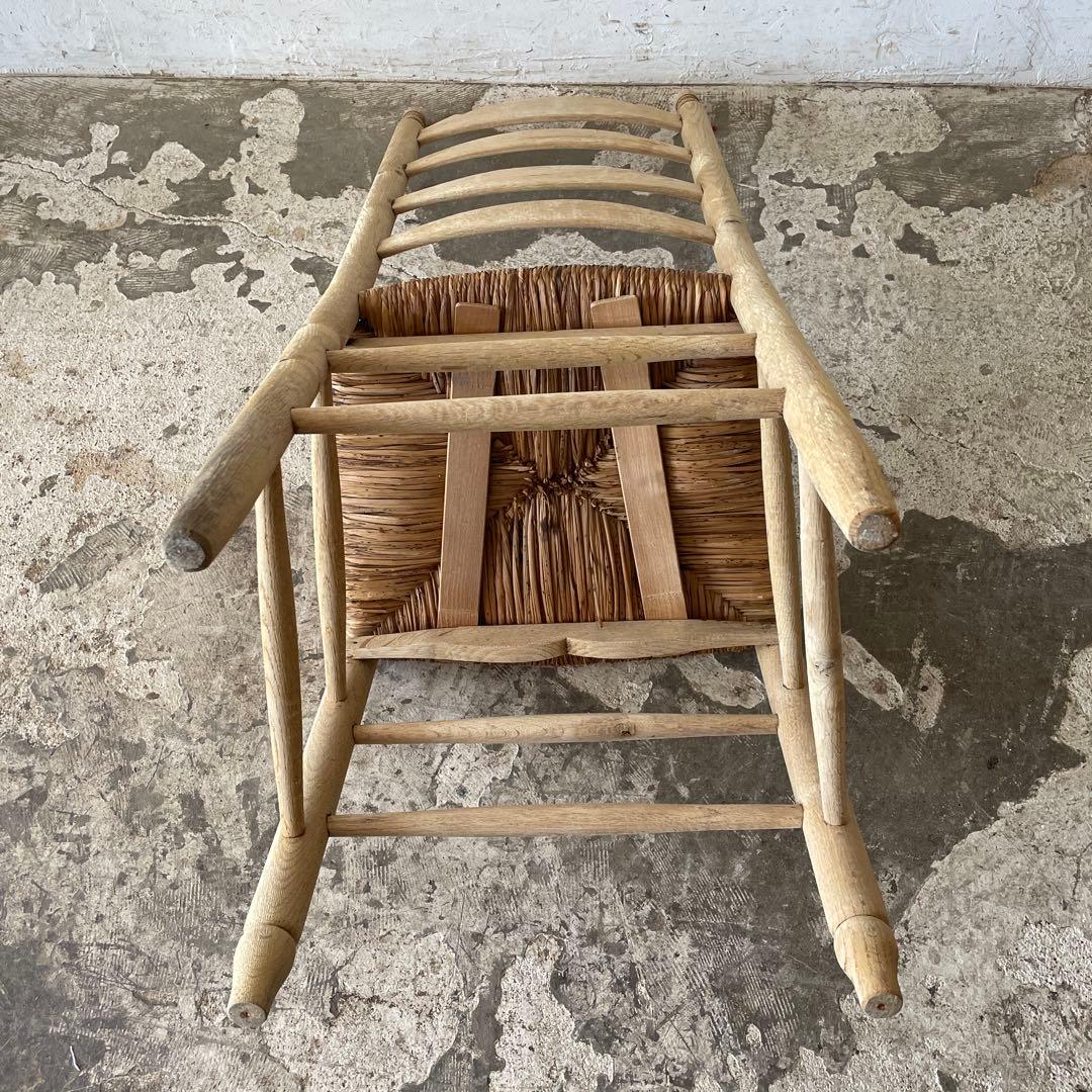 ちいさんビンテージ ダイニング藁チェア　カフェチェア　剥離