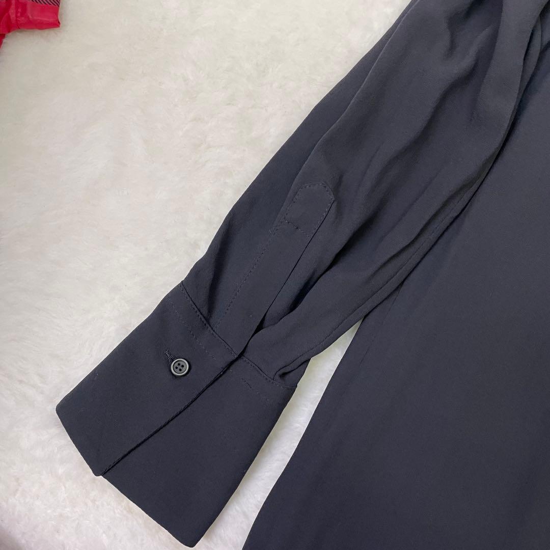 美品　BRUNELLO CUCINELLI ダークグレー 長袖ワンピース　シルク