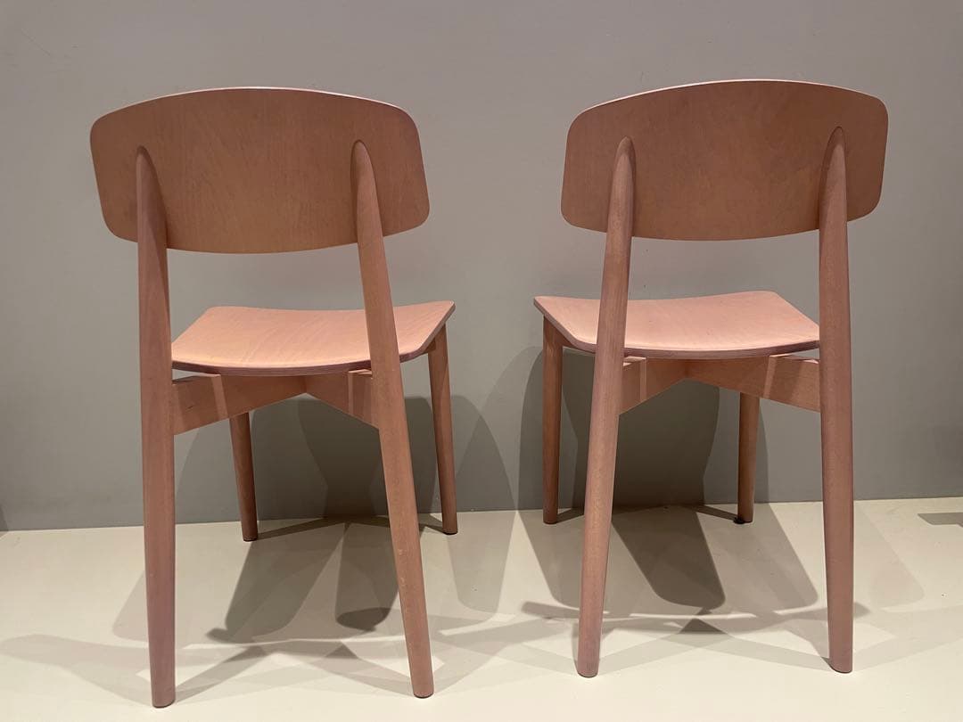 unico ウニコ　ピンク 木製 ダイニングチェア 2脚セット