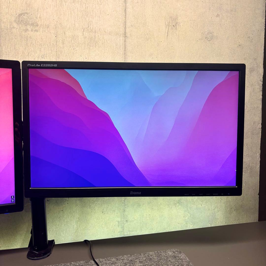 デュアルモニターセット】ASUS IIYAMAモニターアーム付 /定価6万円〜