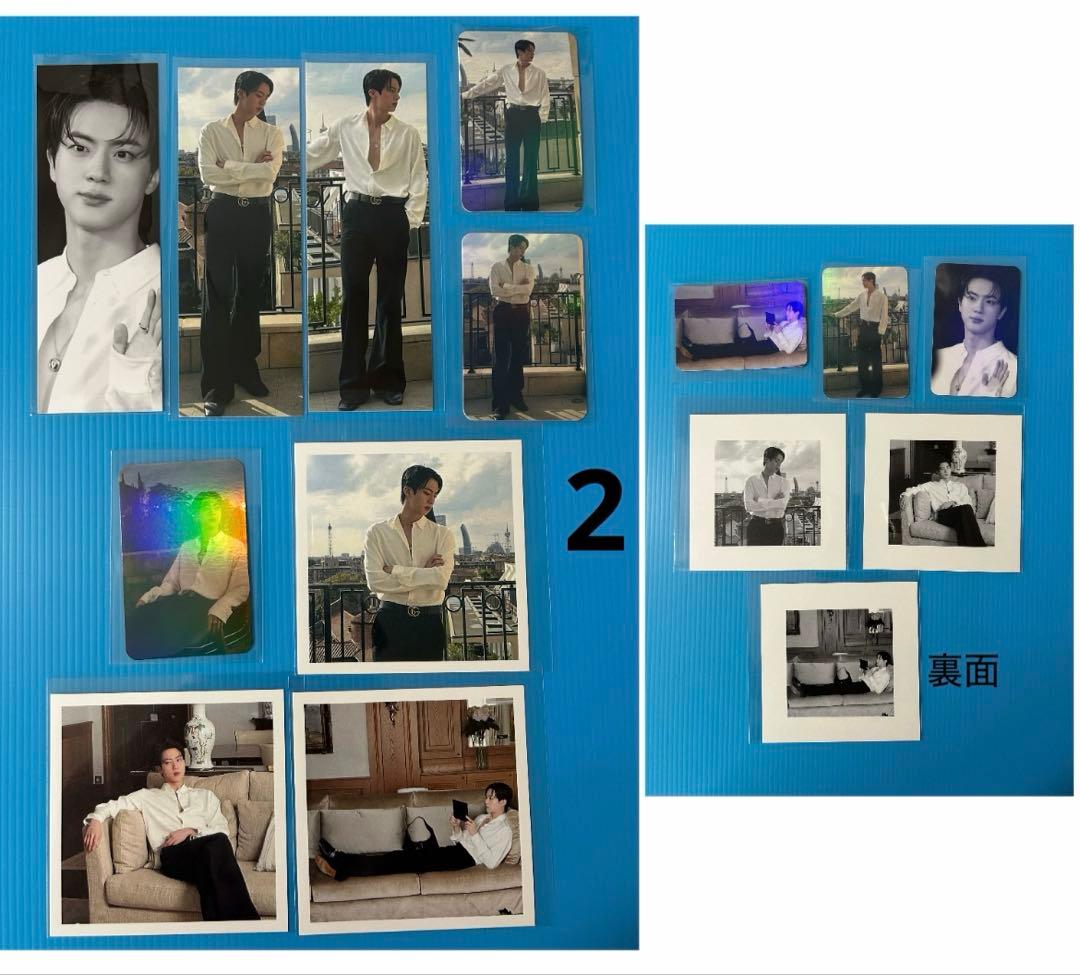 BTSJINフィルムブックマーク・ロングステッカー・両面ホログラムフォトカード①