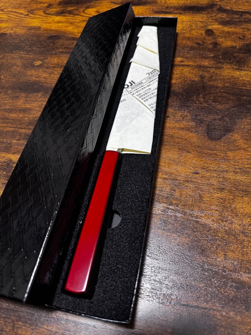 景清 KAGEKIYO 白紙一号 漆赤呂 和牛刀 (240mm)