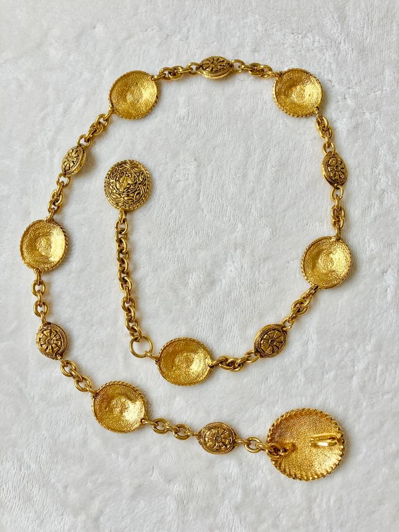 レア CHANELシャネル ビンテージゴールドチェーンベルト 乗馬 アンティーク