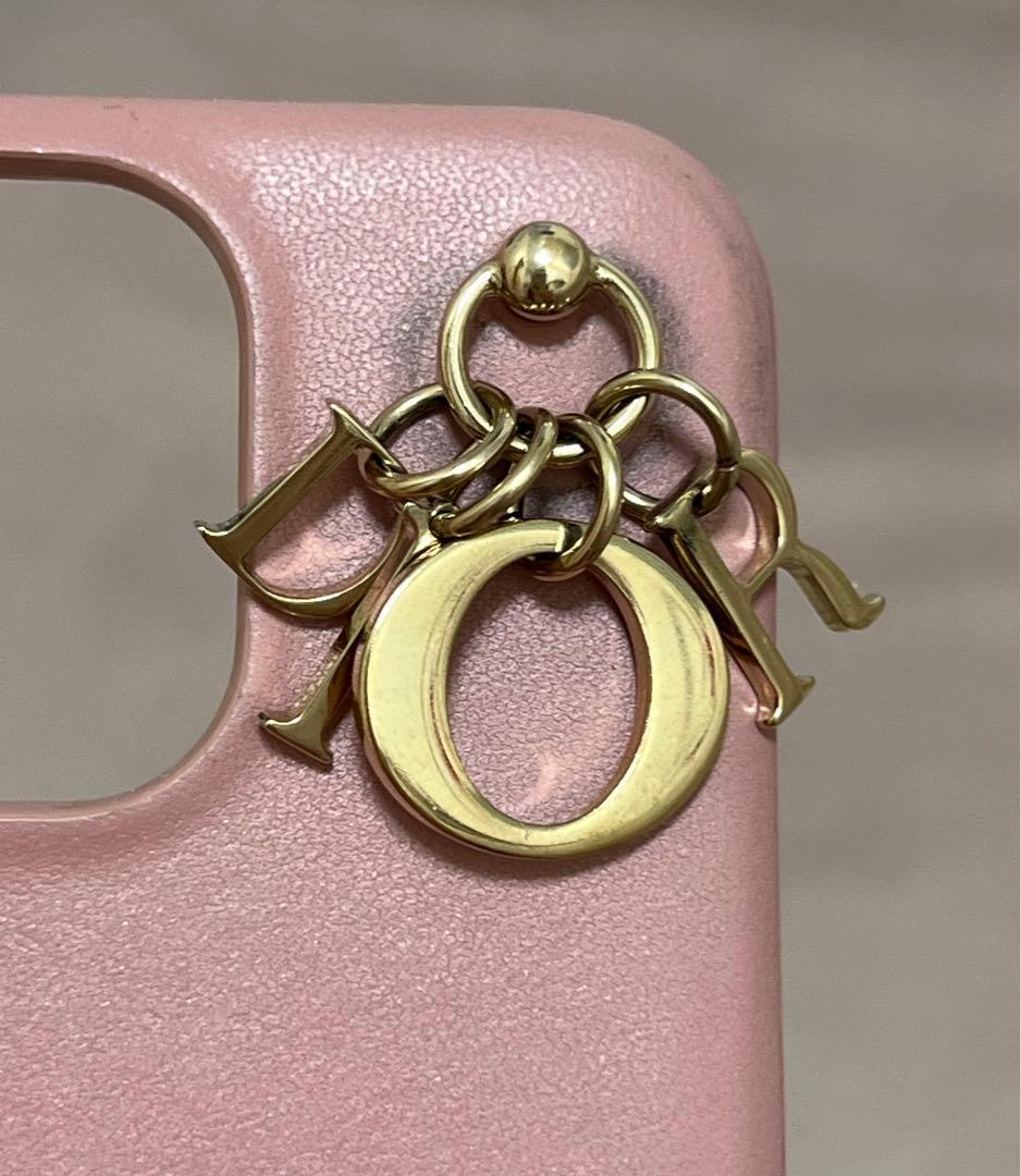 Lady Dior iPhoneケース 13Pro カナージュラムスキン ピンク