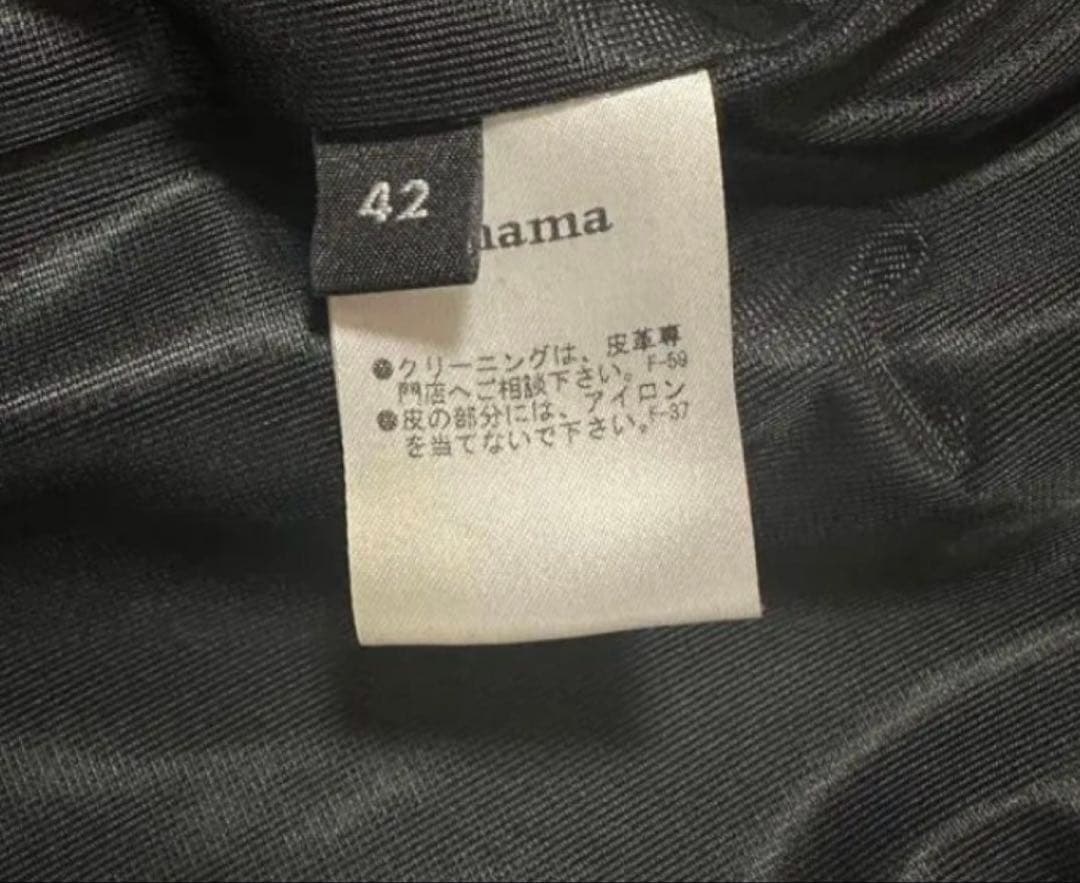 shama スタジャン　黒　レザーブルゾン　レザージャケット　L シャマ