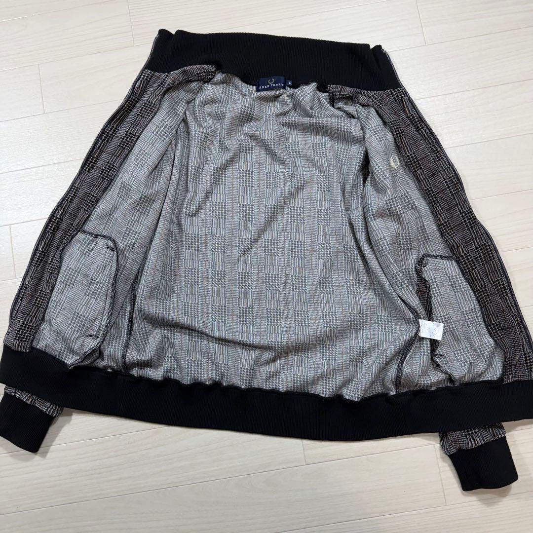 極美品 フレッドペリー ベロア 月桂樹 グレンチェック 千鳥 トラックジャケット