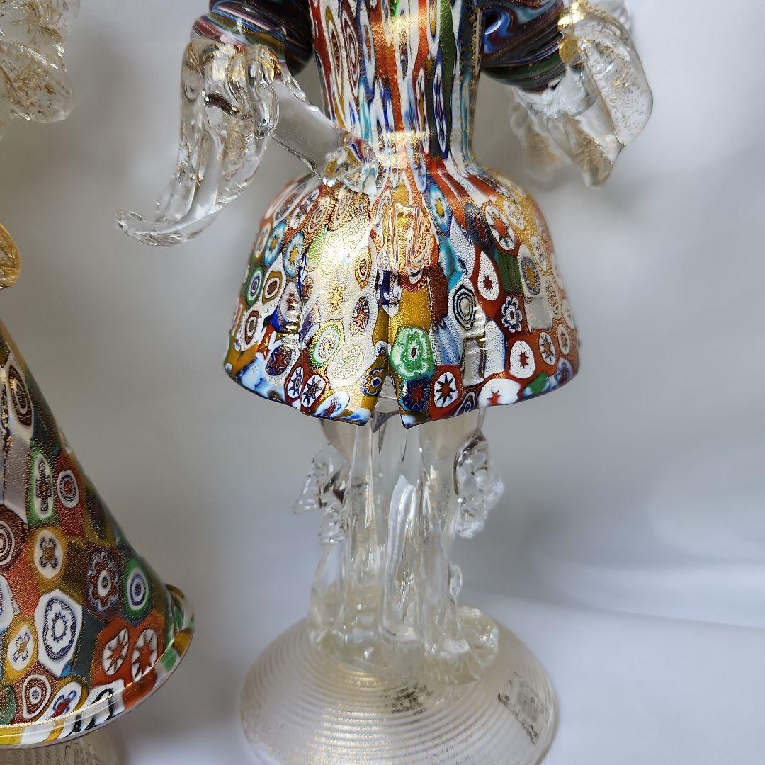 ナ*カ様 ベネチアンガラス ミルフィオリ バラリン工房 金彩 ペアドール mur