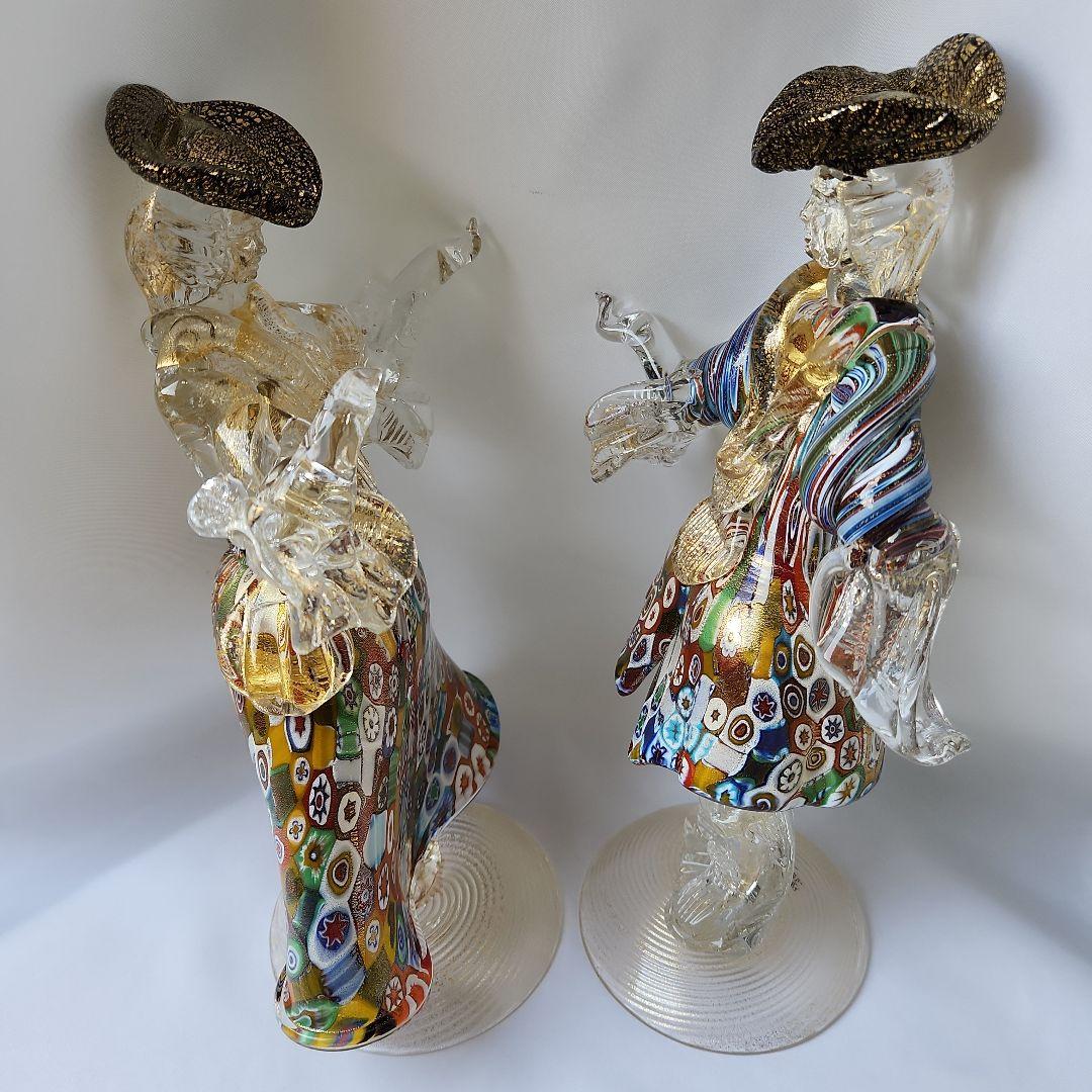 ナ*カ様 ベネチアンガラス ミルフィオリ バラリン工房 金彩 ペアドール mur