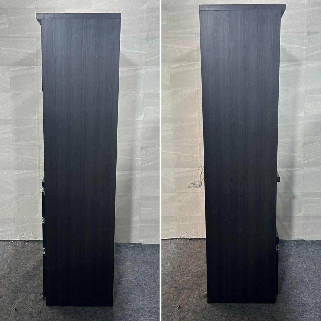 食器棚 キッチンボード 幅92cm ダラス オープンボード ブラック d3868