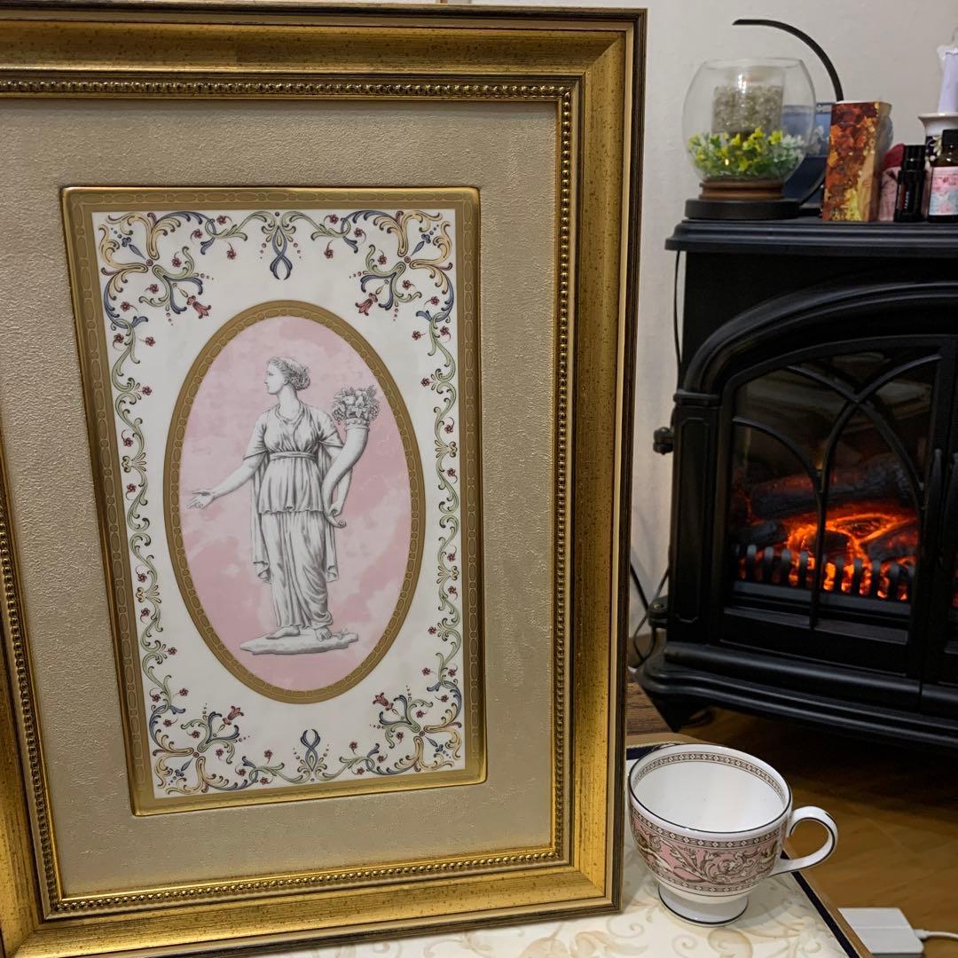 希少　元箱　ウェッジウッド ポモナ(パモナ)　プラーク　額　陶板　壁掛け