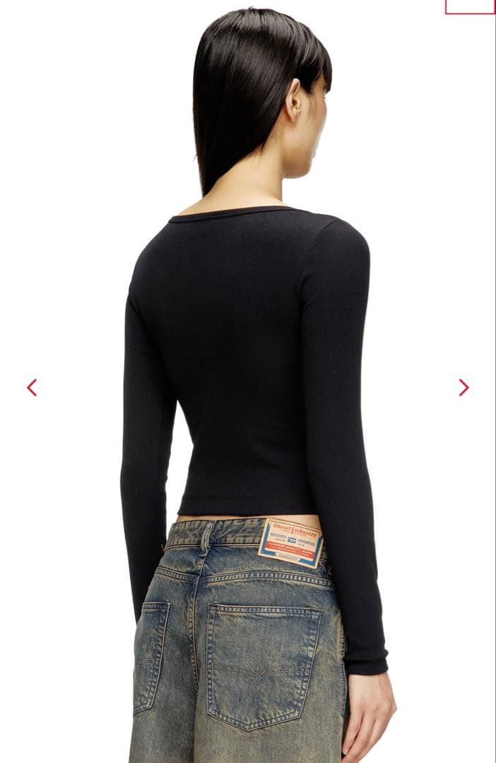 DIESEL レディース　長袖　D赤ロゴ　M 黒