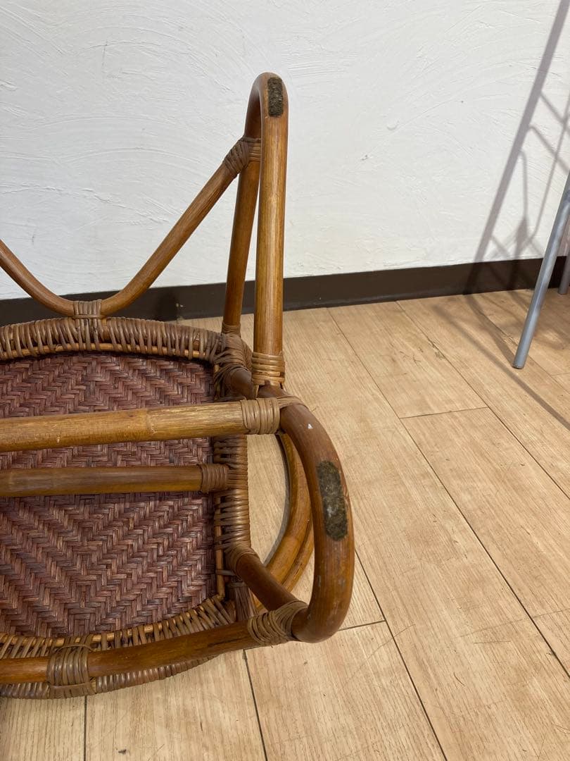 ラタン製　ラタンチェア　籐　昭和レトロ