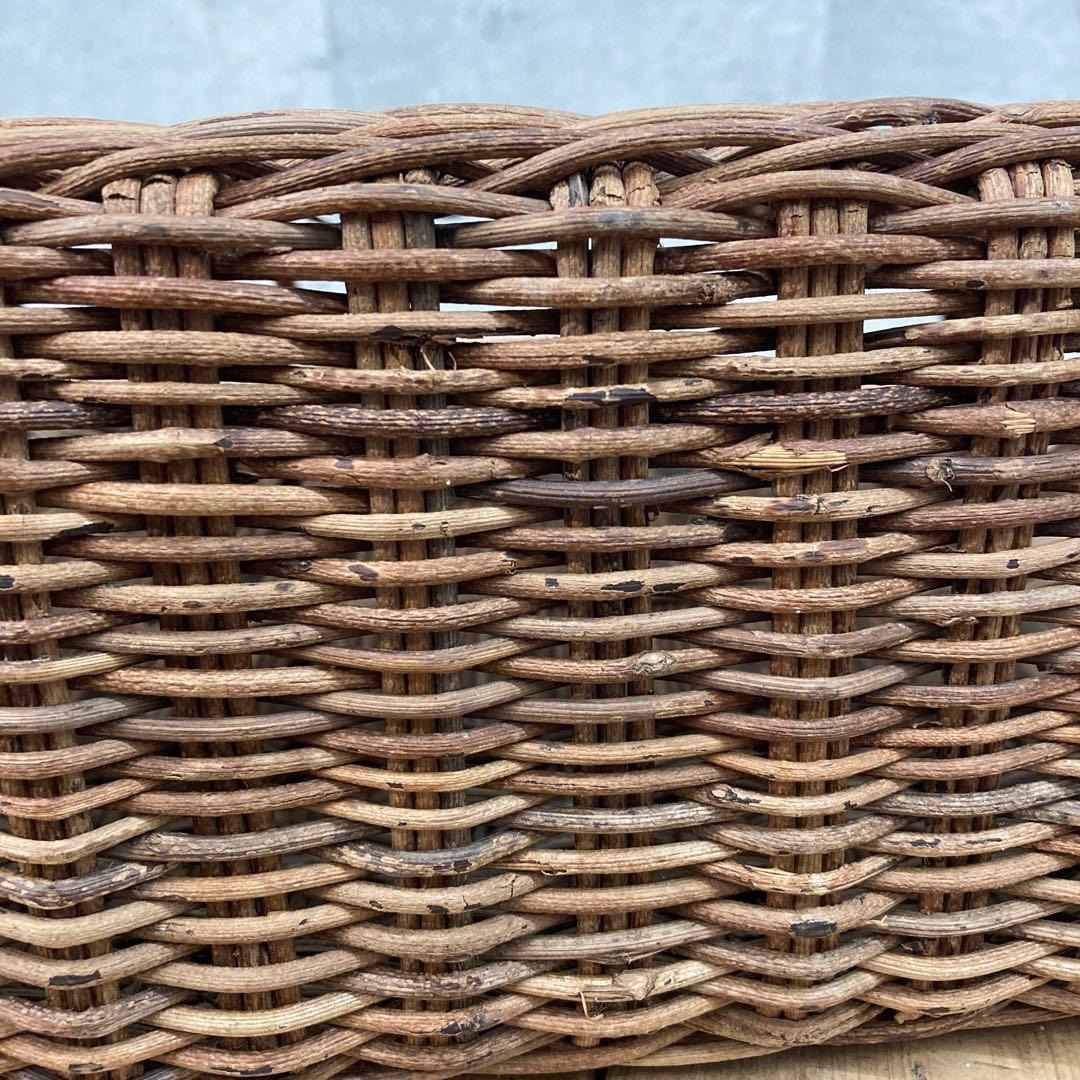 レトロ 持ち手付き あけびカゴ バスケット かごバッグ 民芸品 古道具 手提げ籠