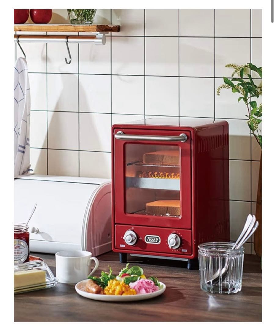 新品　トフィー　オーブントースター アンティークレッド