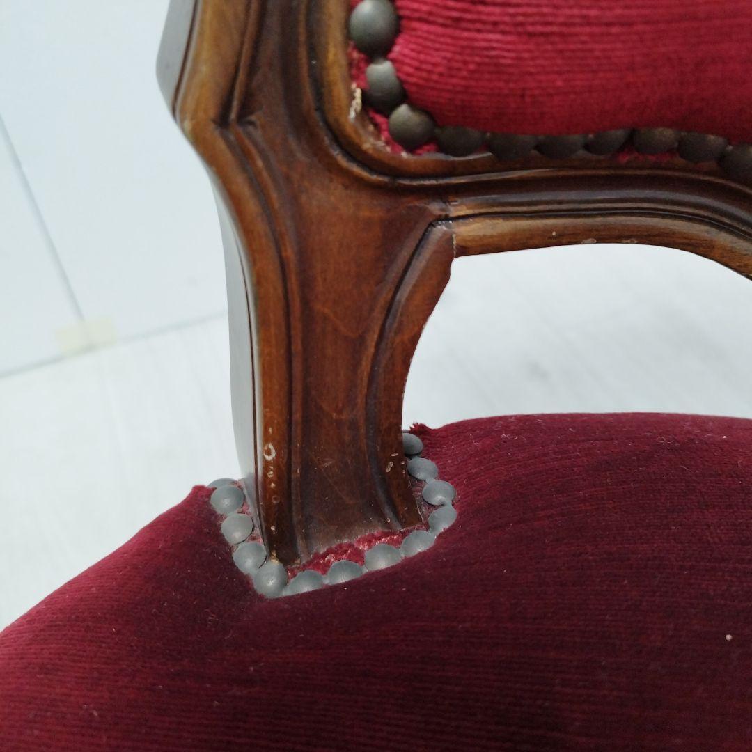 【専用】アンティーク調 ダイニングチェア 椅子 ワインレッド 猫足