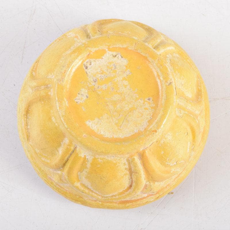 茶道具　永楽善五郎作　黄交趾　蕗の薹（フキノトウ）香合　共箱　C　9217