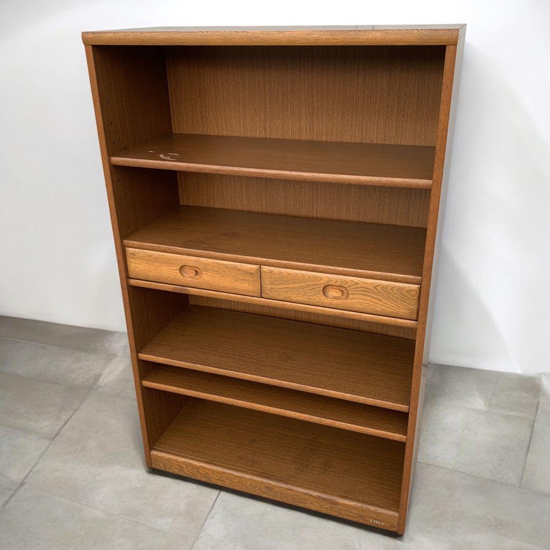 【送料込】浜本工芸 木製シェルフ 引き出し付き 本棚 日本製