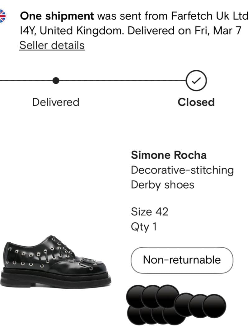 靴 Simone Rocha Heart Toe Derby Black 42