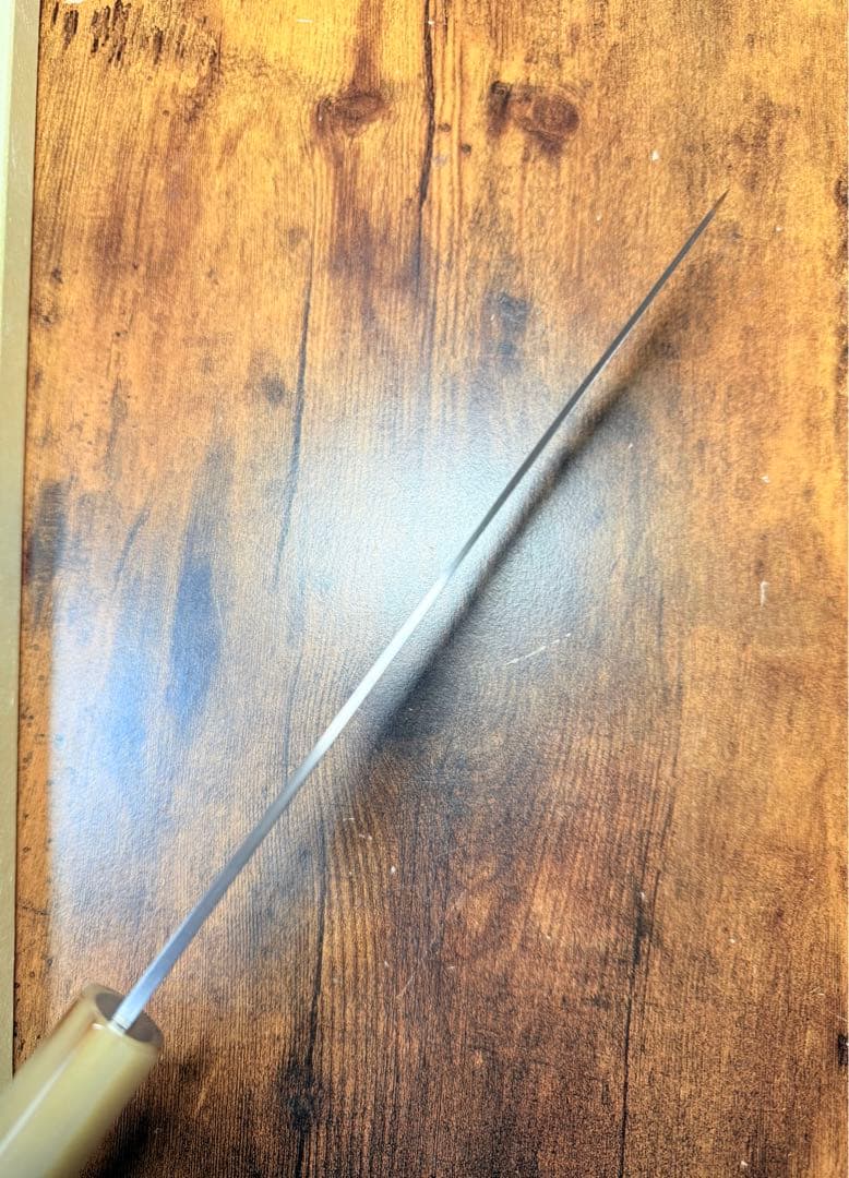 助松　和牛刀 切付　包丁　8寸　鍛造 銀三鋼　紫檀白水牛八角柄