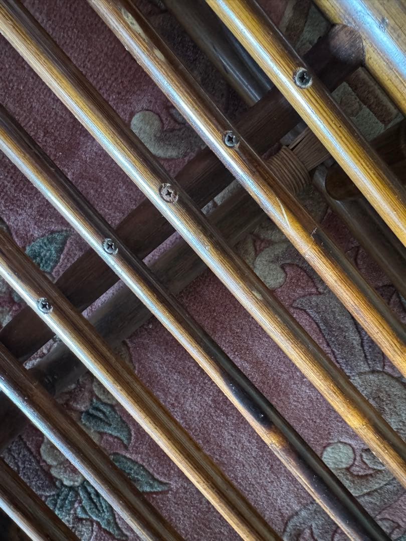 ☆希少☆ ラタン ダブルベッド　昭和レトロ　ヴィンテージ　アンティーク　籐