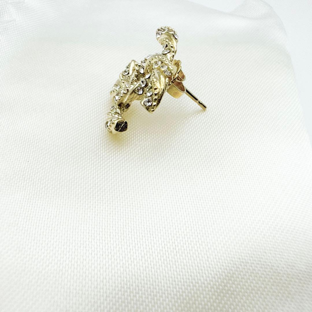 2928-1 美品✨CHANEL ピアス 片耳　ココマーク　ラインストーン