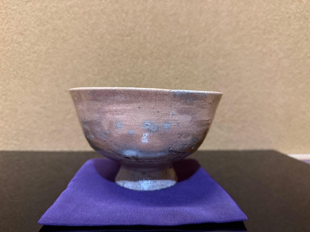 長春太山　窯変雨漏手高麗茶碗　「福鶴乃寿」　個展最高作品　共箱
