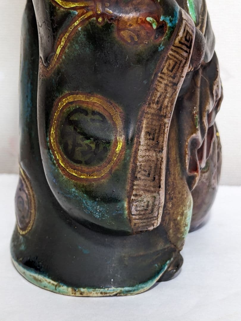 ⭐遺品少数 江戸時代 再興九谷焼 五彩手 布袋像 仏像 置物飾り 縁起物骨董品