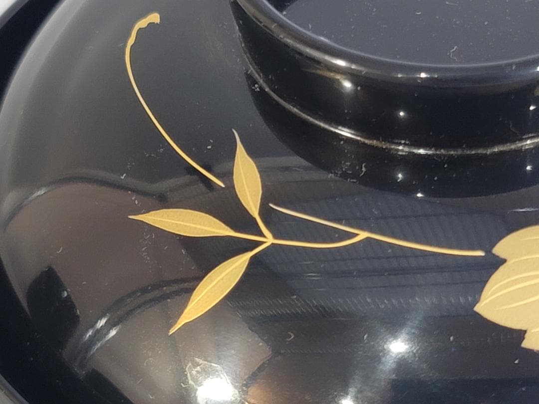 輪島塗 吸物椀 五客 塗師 松雲作 美品 DT251