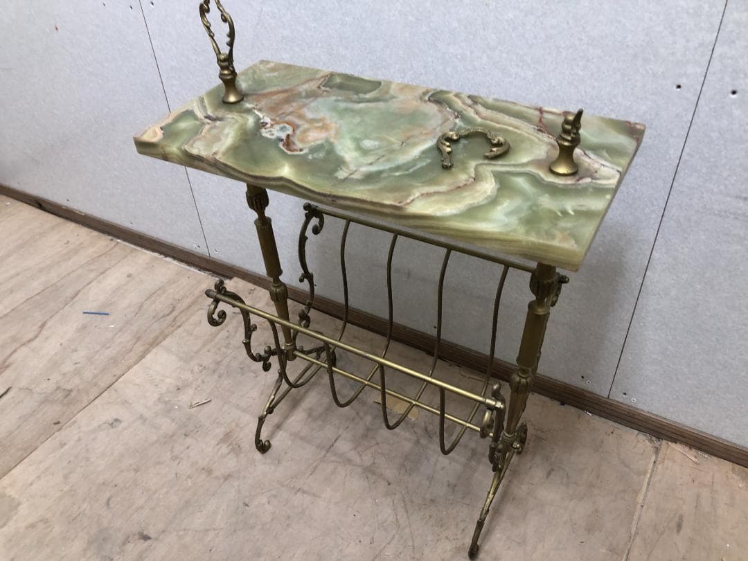 p*n様 ヴィンテージ マガジンラック　イタリア製　大理石天板　希少　25030