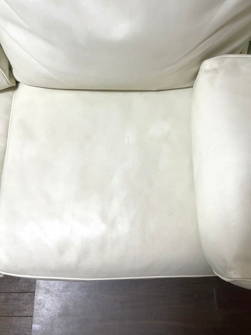 アクタス☆ACTUS 本革ソファ ギャラリーM　ホワイト 2.5人掛け